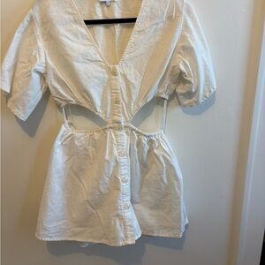 Sabo Skirt Ivory Button-Up Mini Dress